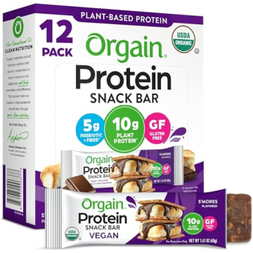 Orgain Organic Vegan Protein Bars, S'mores - 10g Plant Based Protein, Low Calorie Healthy Snacks, No...