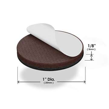 Slipstick GorillaPads CB147 Non Slip Furniture Pads/Gripper Feet (Set of 16) Self Adhesive Rubber Floor Protectors, 1 inch Round, Black