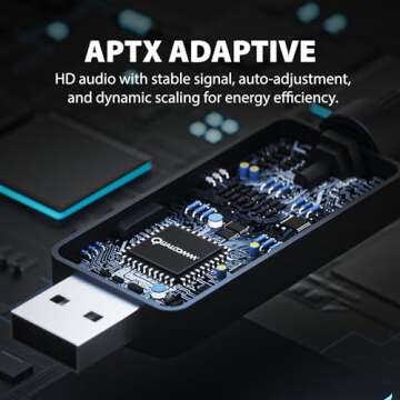 Avantree DG60P - Long Range USB Bluetooth 5.3 Adapter for PS5, PS4, PC, Laptop, Mac, aptX-Adaptive and Low Latency, 24-bit HD Wireless Audio Dongle Transmitter for Connecting Headphones, Speakers