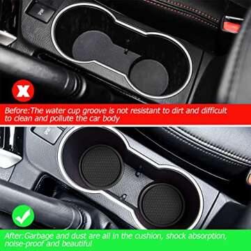 Car Cup Holder Coaster, 4 Pack Non-Slip Insert Coasters, Universal Durable Auto Cup Mat, 2.75 Inch Flexible Silicone Pad for Car Interior, Vehicle Accessories for Men and Women
