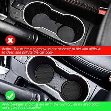 Car Cup Holder Coaster, 4 Pack Non-Slip Insert Coasters, Universal Durable Auto Cup Mat, 2.75 Inch Flexible Silicone Pad for Car Interior, Vehicle Accessories for Men and Women