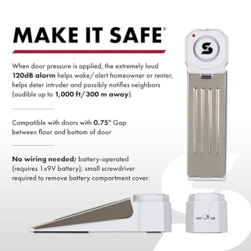 SABRE 120 dB Compact Door Stop Alarm for Ultimate Security