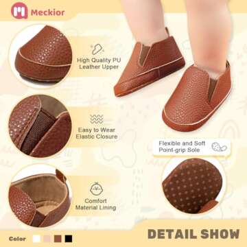 Meckior Infant Baby Shoes - Soft, Slip-On Moccasins for Babies
