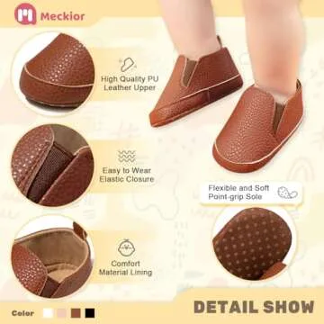 Meckior Infant Baby Shoes - Soft, Slip-On Moccasins for Babies