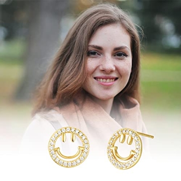 Cute Gold Plated Stud Earrings for Women