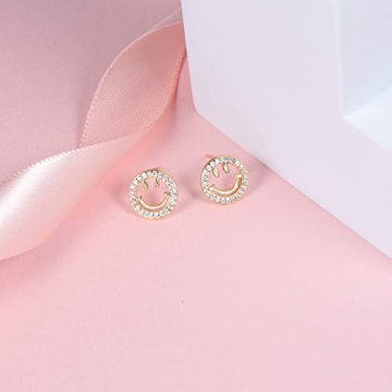 Cute Gold Plated Stud Earrings for Women