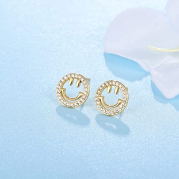 Cute Gold Plated Stud Earrings for Women