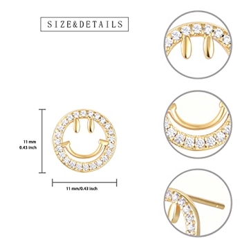 Cute Gold Plated Stud Earrings for Women