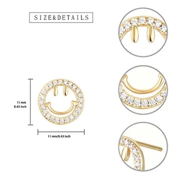 Cute Gold Plated Stud Earrings for Women