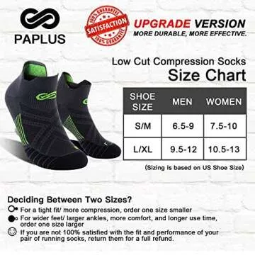 Ankle Compression Socks for Men and Women (6 Pairs), Low Cut No Show Short Compression Running Socks...