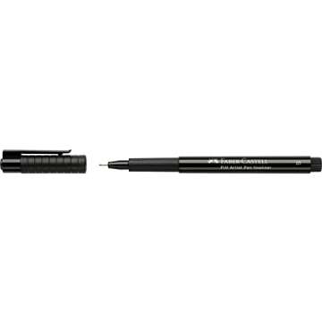 Faber-Castell Art & Graphic Pitt Artist Pen Fineliner India Ink Pen, Black, Single Pitt Pen, For Art, Craft, Drawing, Sketching, Home, School, University, Colouring
