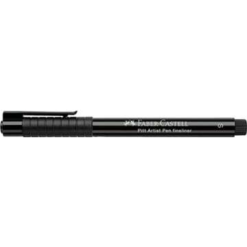 Faber-Castell Art & Graphic Pitt Artist Pen Fineliner India Ink Pen, Black, Single Pitt Pen, For Art, Craft, Drawing, Sketching, Home, School, University, Colouring