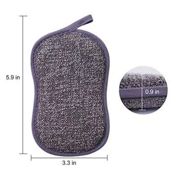 12 Pack Durable Scrub Scouring Sponge, Non-Scratch Microfiber Sponge Along with Heavy Duty Scouring Power, Effortless Cleaning of Dishes, Pots and Pans All at Once (Six Colors)