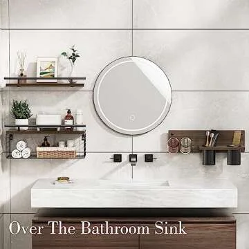 RoleDes Floating Shelves with Hair Dryer Holder