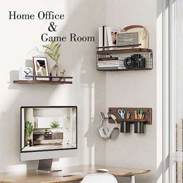 RoleDes Floating Shelves with Hair Dryer Holder