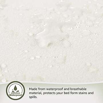 Organic Cotton, 100% Waterproof Mattress Protector Pad – Soft, Hypoallergenic, Breathable Bed Cover – GOTS & Fair-Trade Certified – 17 in. Deep, King Size Mattress Cover by Whisper Organics