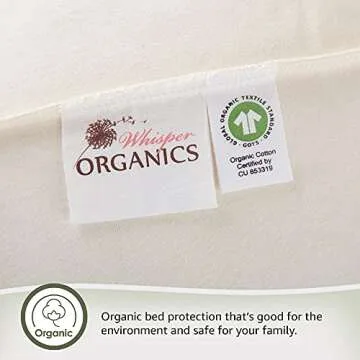 Organic Cotton, 100% Waterproof Mattress Protector Pad – Soft, Hypoallergenic, Breathable Bed Cover – GOTS & Fair-Trade Certified – 17 in. Deep, King Size Mattress Cover by Whisper Organics