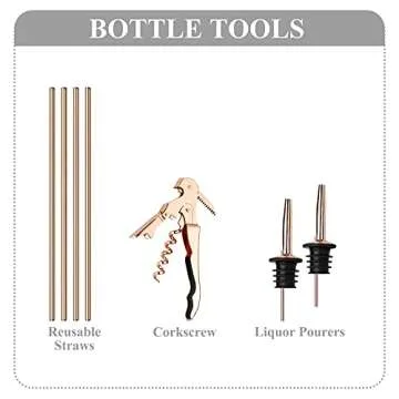 VG Cocktail Shaker Set with Acrylic Stand - 14 Piece Kit