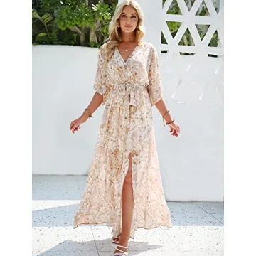 ANRABESS Women’s Boho Flowy Floral Maxi Dress 2024