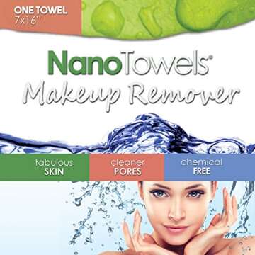 Nano Towel Makeup Remover Face Wash Cloth. Remove Cosmetics FAST and Chemical Free. Wipes Away Facial Dirt and Oil Like An Eraser. Great for Sensitive Skin, Acne, Exfoliating (Grey)