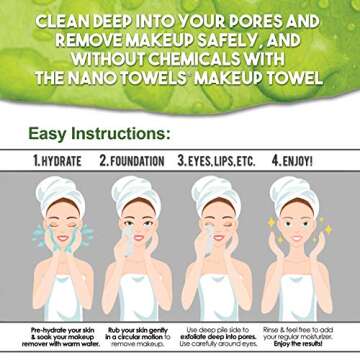 Nano Towel Makeup Remover Face Wash Cloth. Remove Cosmetics FAST and Chemical Free. Wipes Away Facial Dirt and Oil Like An Eraser. Great for Sensitive Skin, Acne, Exfoliating (Grey)