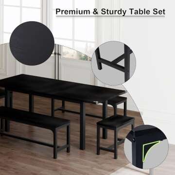 Feonase Extendable Dining Table Set for 4-8 People