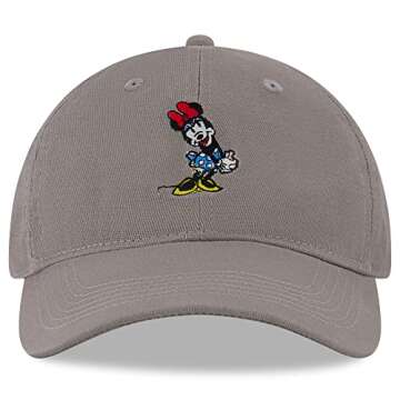 Disney Women's Baseball Cap, Minnie Mouse Adjustable Hat for Adult, Warm Grey, One Size