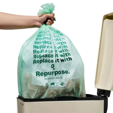 Repurpose 13 Gallon Compostable Kitchen Trash Bags, 75 Bags, BPI Certified, Leak-Proof, Plant-Based,...