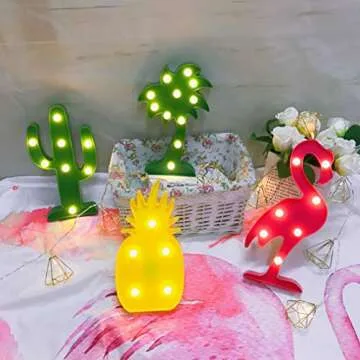 QiaoFei Pineapple Light,LED Cute Pineapple Night Table Lamp Light for Kids' Room Bedroom Gift Wall Party Holiday Home Decorations Yellow