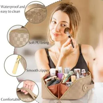 ALEXTINA Travel Cosmetic Bag - Spacious & Chic Organizer