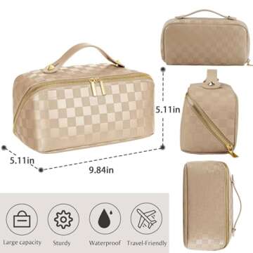 ALEXTINA Travel Cosmetic Bag - Spacious & Chic Organizer