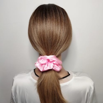 12 Pcs Satin Silk Hair Scrunchies in Red & Purple