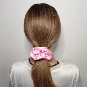 12 Pcs Satin Silk Hair Scrunchies in Red & Purple