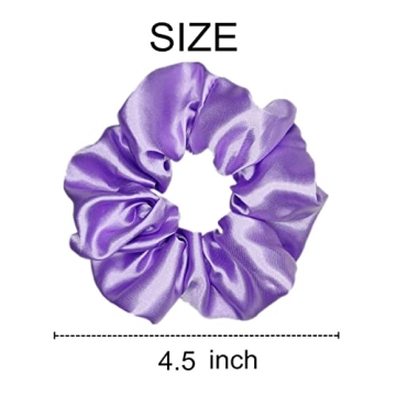 12 Pcs Satin Silk Hair Scrunchies in Red & Purple