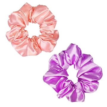 12 Pcs Satin Silk Hair Scrunchies in Red & Purple