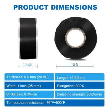Heavy Duty Self-Fusing Silicone Tape 1inx10' - Multi-Use