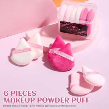 BS-MALL BS-MALL Triangle Powder Puff Face Makeup Sponge Soft Triangle Powder Puffs for Loose Powder Body Powder Cosmetic Foundation Sponge Pack of 7 (A-Pink)