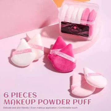 BS-MALL BS-MALL Triangle Powder Puff Face Makeup Sponge Soft Triangle Powder Puffs for Loose Powder Body Powder Cosmetic Foundation Sponge Pack of 7 (A-Pink)