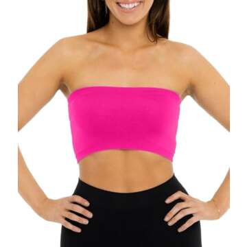 Malibu Sugar Women's Bandeau Tube Top Bras - Seamless Strapless Bra Tube Tops Comfortable and Versat...