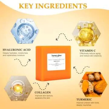 Nicgou Honey Glow Lemon Turmeric Kojic Soap Bar, Turmeric Soap Bar for Face ＆ Body，Natural Turmeric Handmade Soap for All Skin Types (2pcs)