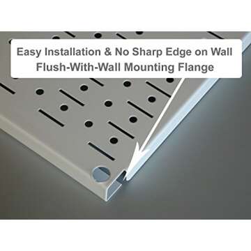 Wall Control Pegboard Rack Garage Storage Galvanized Steel Horizontal Peg Board Pack - Two 32-Inch x 16-Inch Shiny Metallic Metal WallBoard Tool Organization Panels