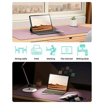 YSAGi Leather Desk Protector - Large Non-Slip Mouse Mat