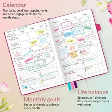 GoGirl Planner and Organizer for Women – A5 Size Weekly Planner, Goals Journal & Agenda to Improve Time Management, Productivity & Live Happier. Undated – Start Anytime, Lasts 1 Year – Hot Pink