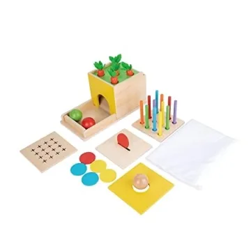 Adena Montessori 5-in-1 Wooden Toy Kit for Kids