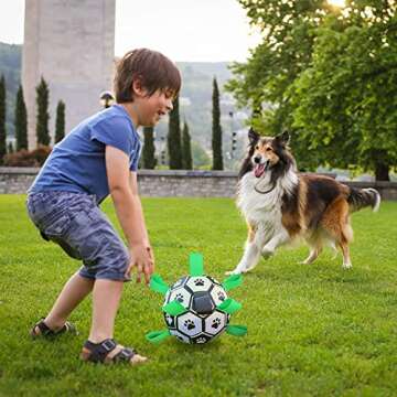 LOTMIAI Dog Soccer Ball Pet Toys Interactive Ball for Indoor Outdoor, Puppy Birthday Gifts Durable, Funny Dog Water Toy | Yard Game Toy to Keep Them Busy for Small Medium Dogs