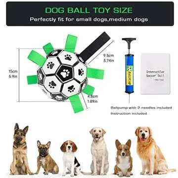 LOTMIAI Dog Soccer Ball Pet Toys Interactive Ball for Indoor Outdoor, Puppy Birthday Gifts Durable, Funny Dog Water Toy | Yard Game Toy to Keep Them Busy for Small Medium Dogs