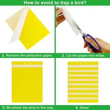 50 Sheets Yellow Sticky Traps, Fruit Fly Traps, for Indoor and Outdoor, Include Twist Ties and Plastic Holders