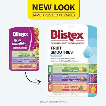 Blistex Fruit Smoothies Lip Protectant Assorted, 3 ct (Packaging May Vary)