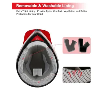 TCT-MOTORPARTS Kids Motorcycle Helmet with Gloves and Goggles