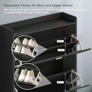 Howcool Shoe Cabinet with 2 Flip Drawers for 24 Pairs